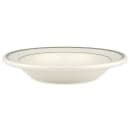 Homer Laughlin HL2531 12 3/4 oz Round Rim Soup Bowl - China, Ivory w/ Green Band thumbnail 2