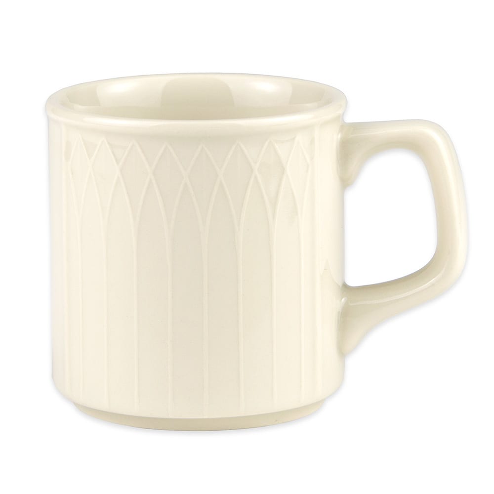 Homer Laughlin HL3327000 8 oz Gothic Blanc Mug - China, Ivory