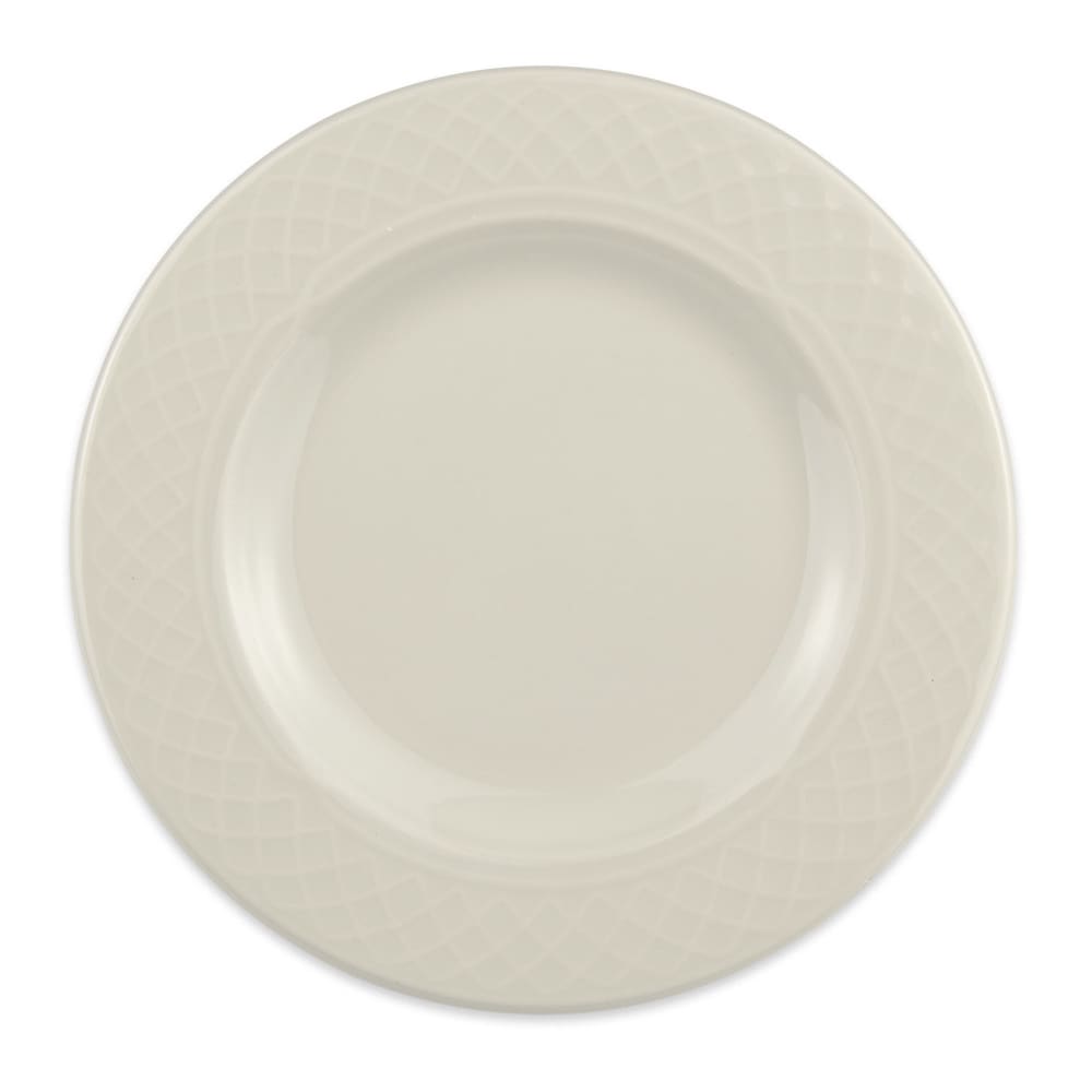 Homer Laughlin HL3347000 6 1/4" Round Gothic Blanc Plate - China, Ivory