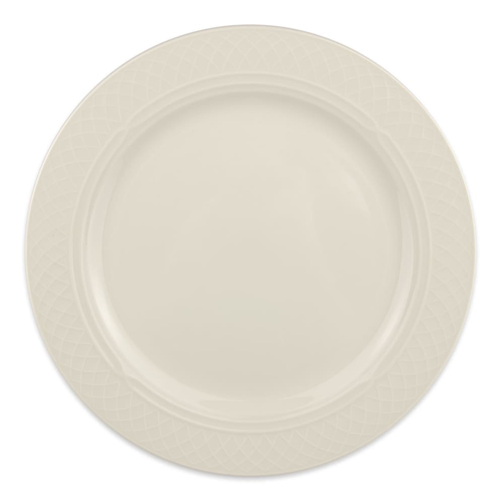 Homer Laughlin HL3397000 10 5/8" Round Gothic Blanc Plate - China, Ivory