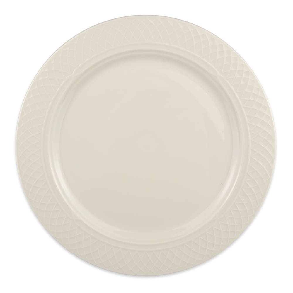 Homer Laughlin HL3407000 11 1/8" Round Gothic Blanc Plate - China, Ivory