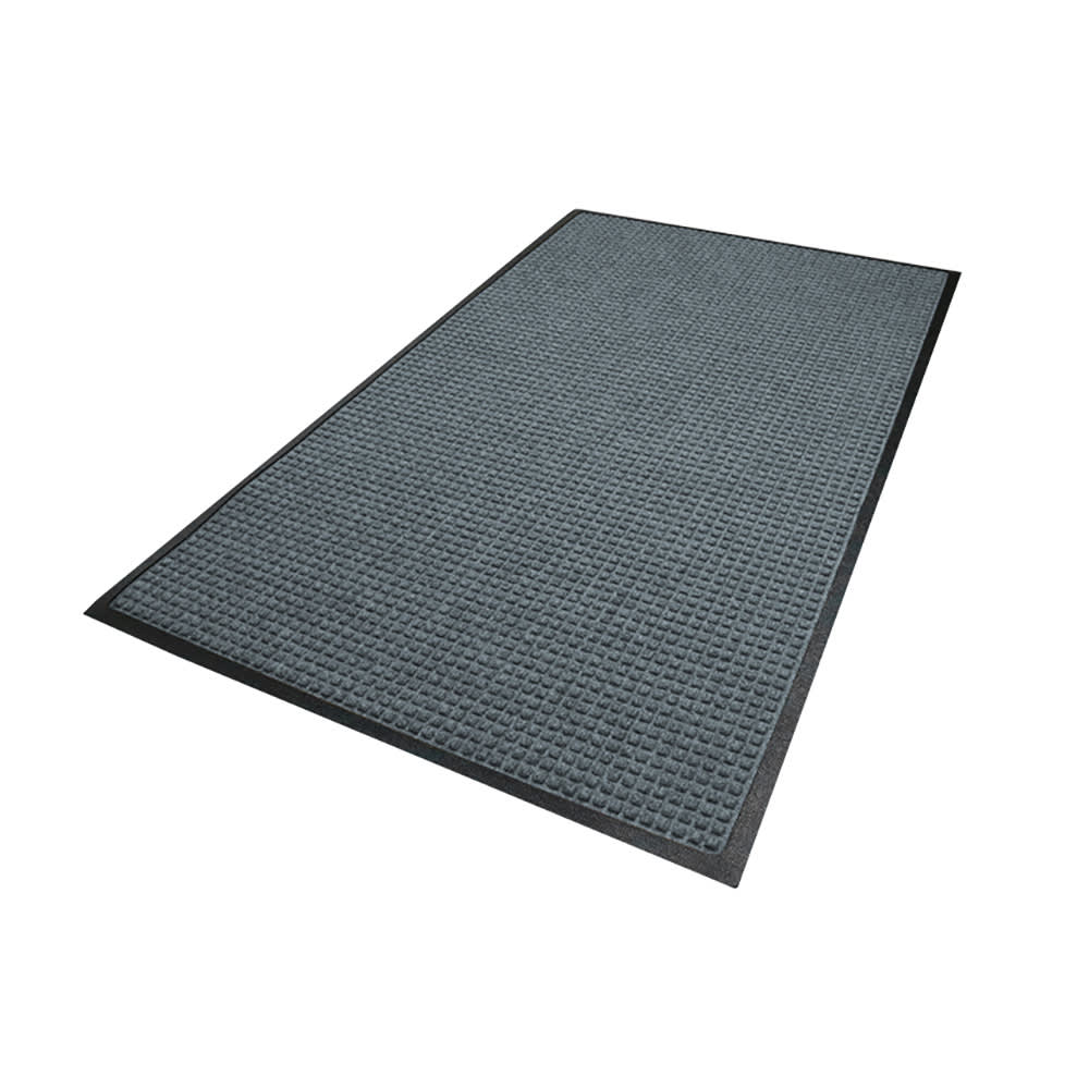 M+A Matting Waterhog Squares Classic Entrance Mat w/ Smooth Backing, 3' x 8', Charcoal (2005438170)