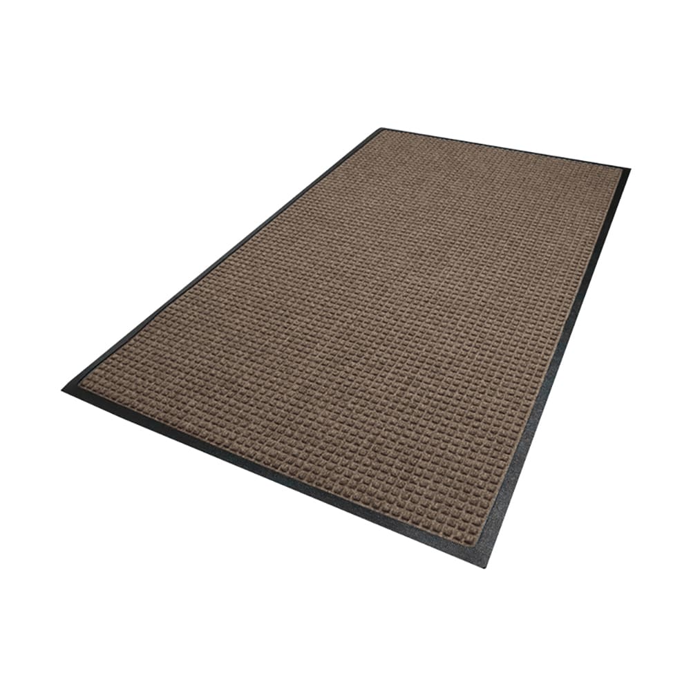 M+A Matting Waterhog Squares Classic Entrance Mat w/ Smooth Backing, 4' x 6', Dark Brown (2005246170)
