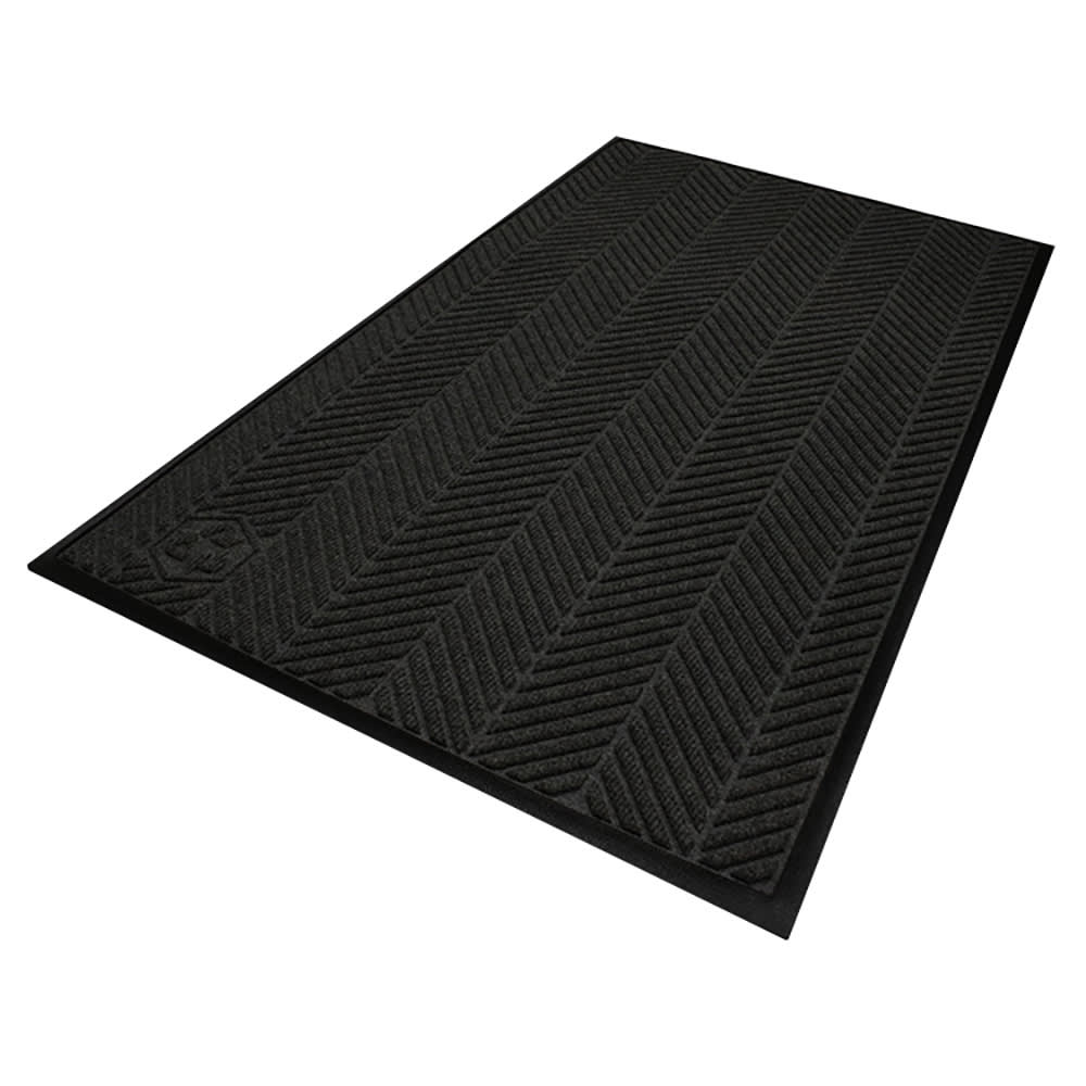 M+A Matting Waterhog Max Herringbone Classic Entrance Mat w/ Smooth Backing, 3' x 5', Black Smoke (22407035170)