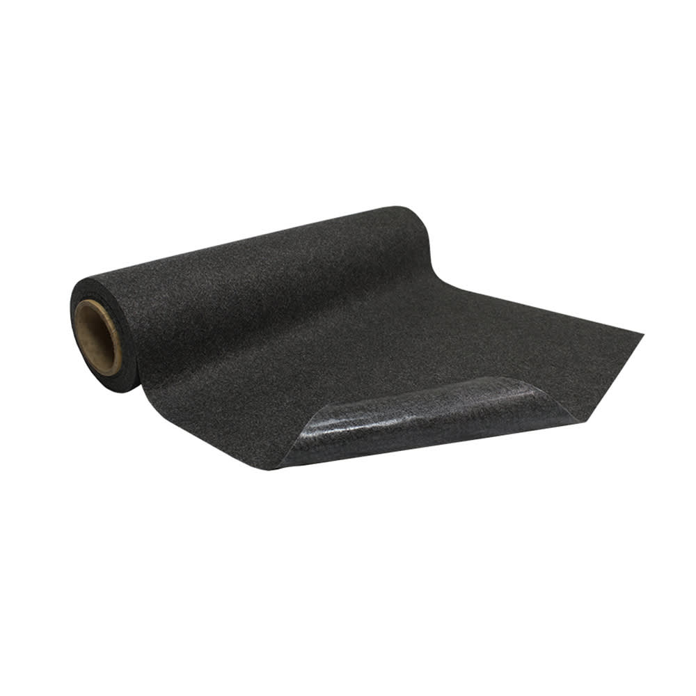 M+A Matting Slip Resistant Mat w/ Adhesive Backing - 2' x 25' Roll, Polypropylene, Black (44501225900)