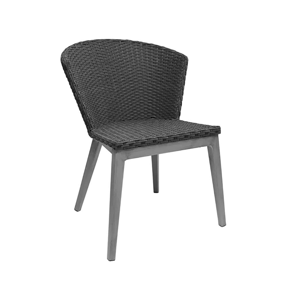 emu Elly Indoor/Outdoor Side Chair - Wicker w/ Aluminum Frame, Gray (A1010)