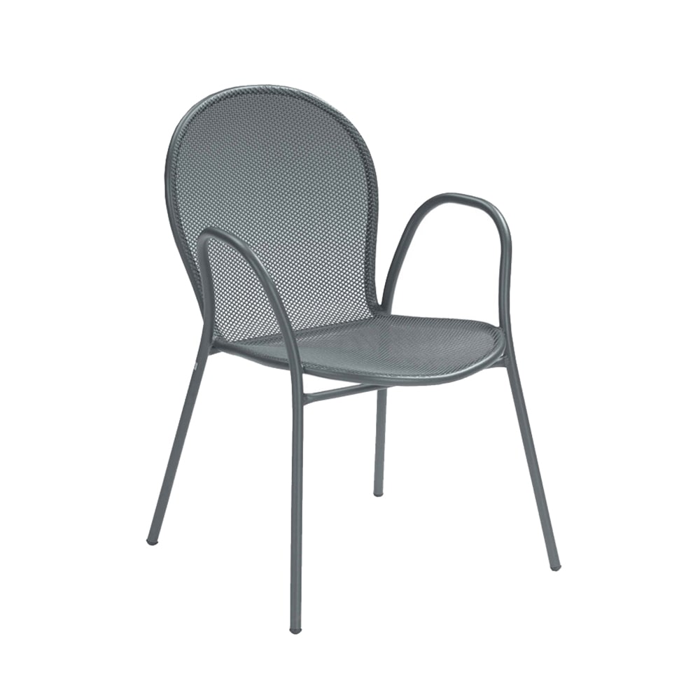 emu Ronda Heavy Duty Indoor/Outdoor Stacking Armchair - Steel, Gray (116HD)