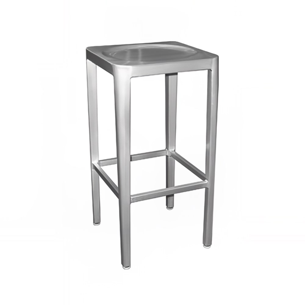 emu Backless Bar Stool w/ Metal Seat, Brushed Aluminum (AB1206)