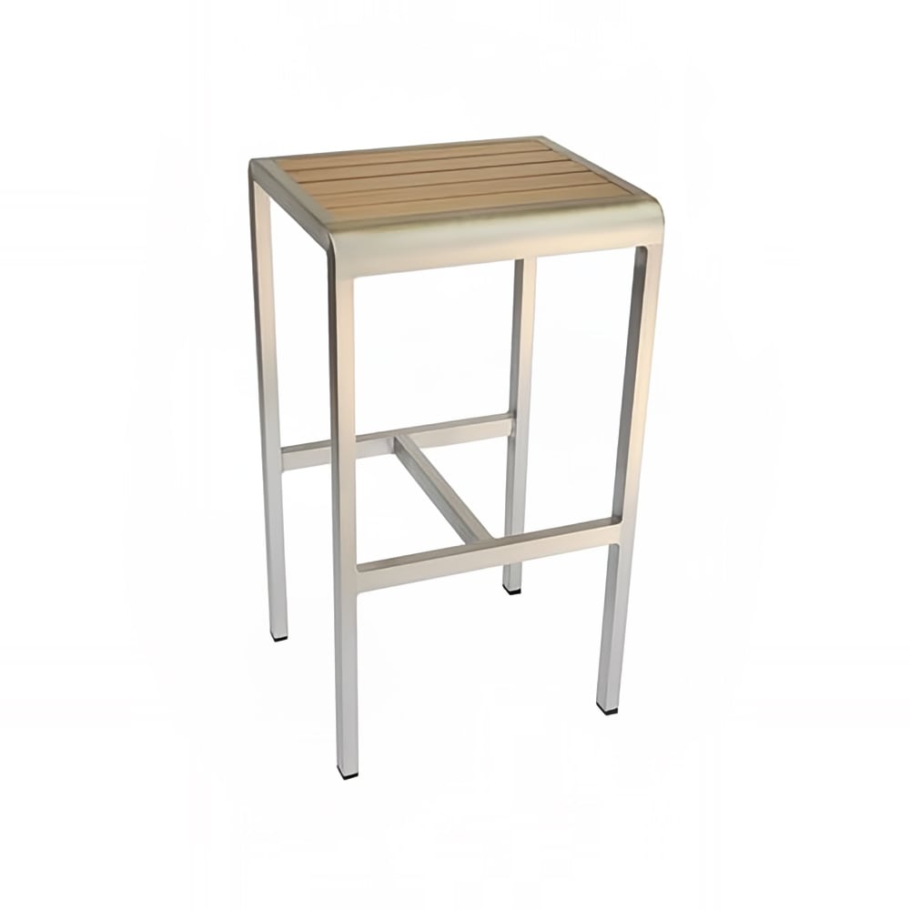 emu 30" Sid Backless Barstool w/ Oak Slat Seat - Aluminum, Silver (1221)