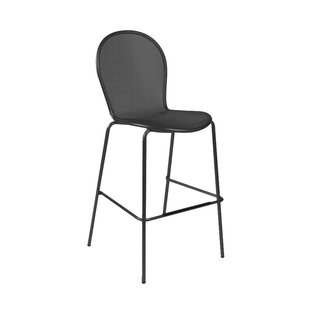 emu 46" Ronda Barstool w/ Mesh Back & Seat - Steel, Black (128)