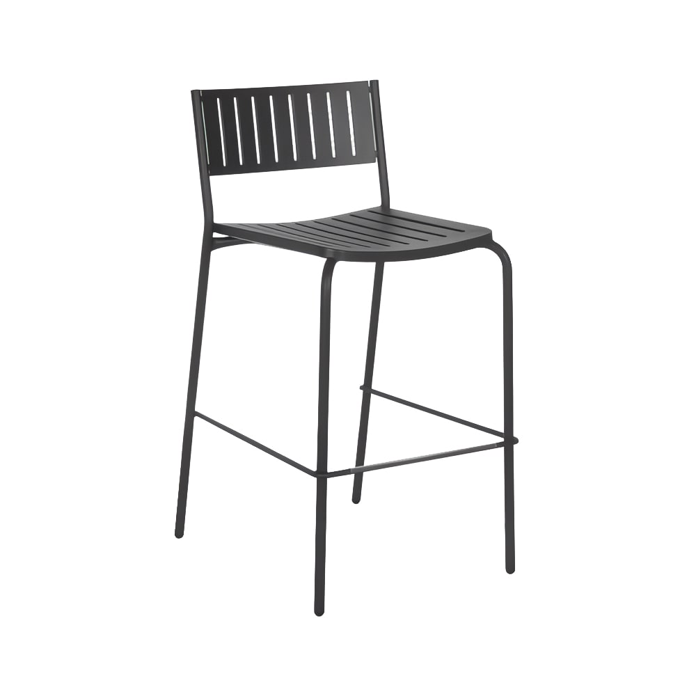 emu 40 1/2" Bridge Barstool w/ Slat Back & Seat - Steel, Black (148)