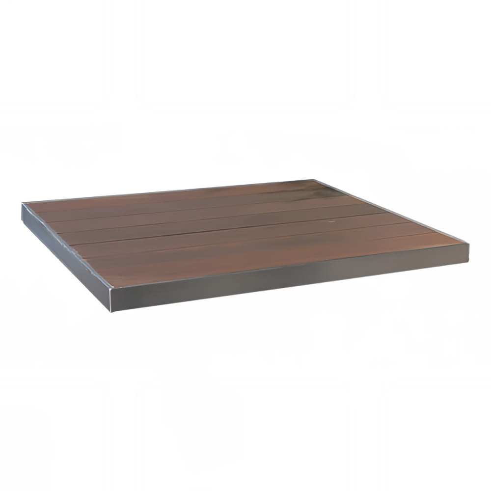 emu Rectangular Sid Outdoor Table Top - 26" x 30", Aluminum, Wenge (A1494)