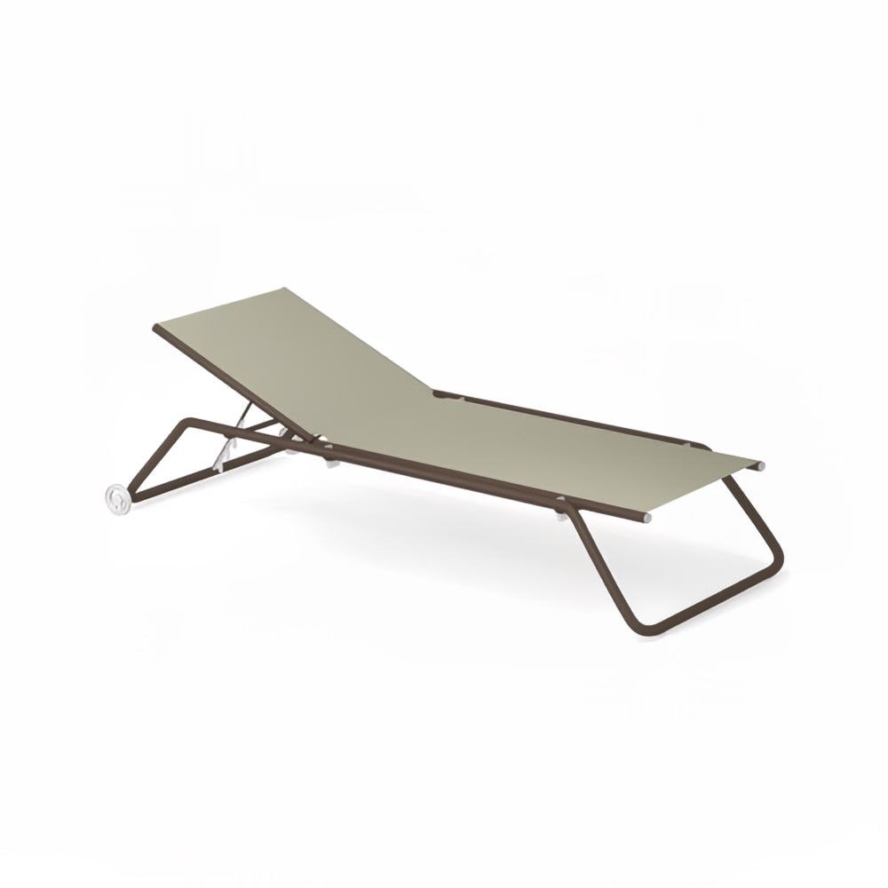 emu Snooze Indoor/Outdoor Stackable Chaise - Raspberry Fabric w/ White Steel Frame (207 PK20)