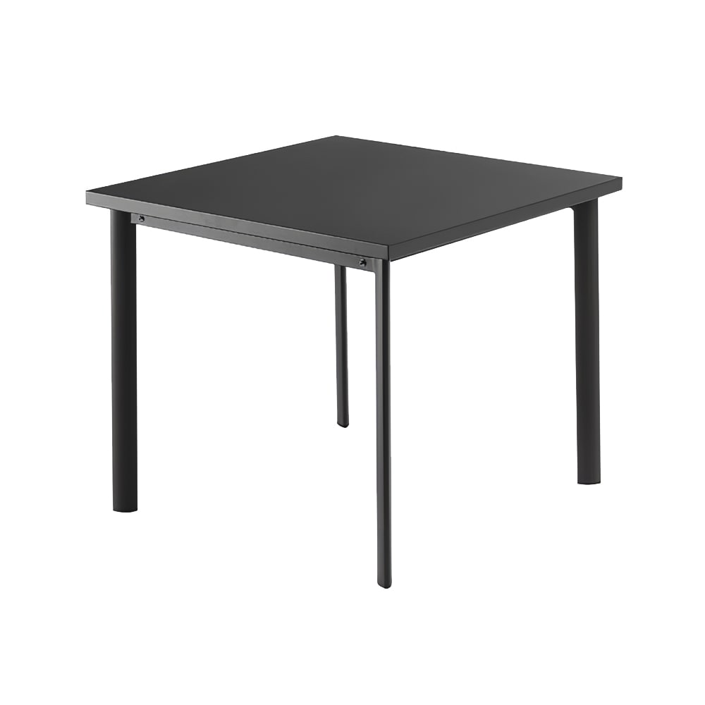 emu 40" Square Star ADA Table w/ Solid Top & Tubular Legs - Steel, Antique Black (303)