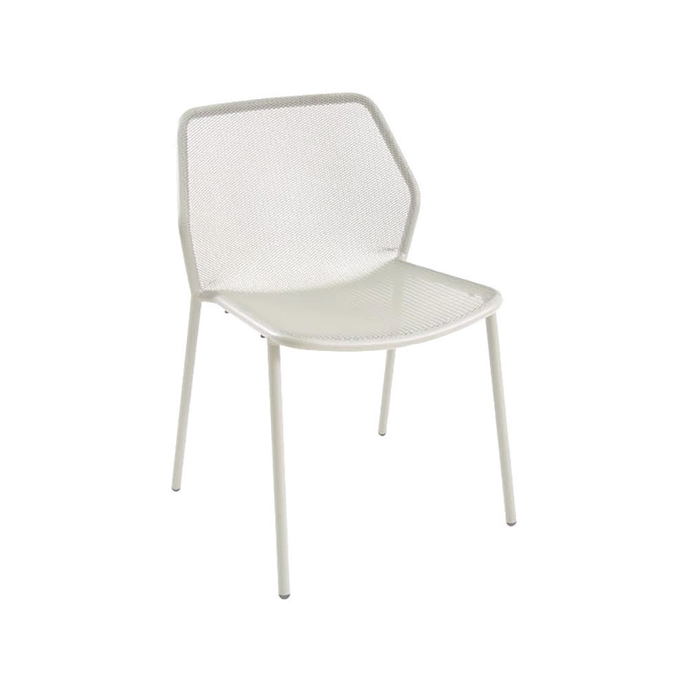 emu Darwin Indoor/Outdoor Stackable Side Chair - Steel, White (521)