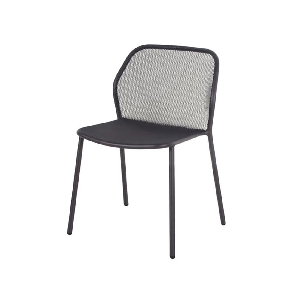 emu Darwin Indoor/Outdoor Stackable Side Chair - Steel, Black (521)