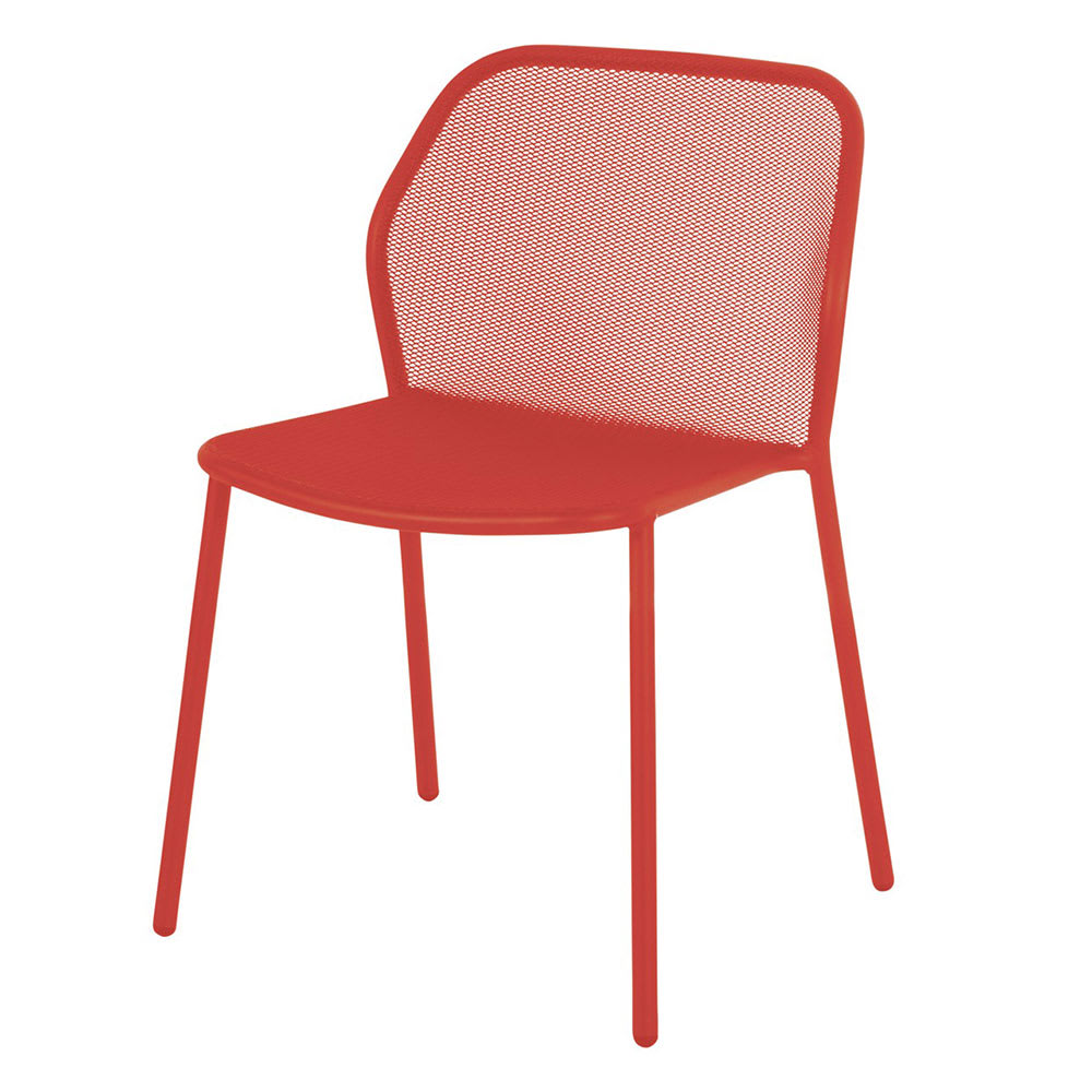 emu Darwin Indoor/Outdoor Stackable Side Chair - Steel, Red (521)