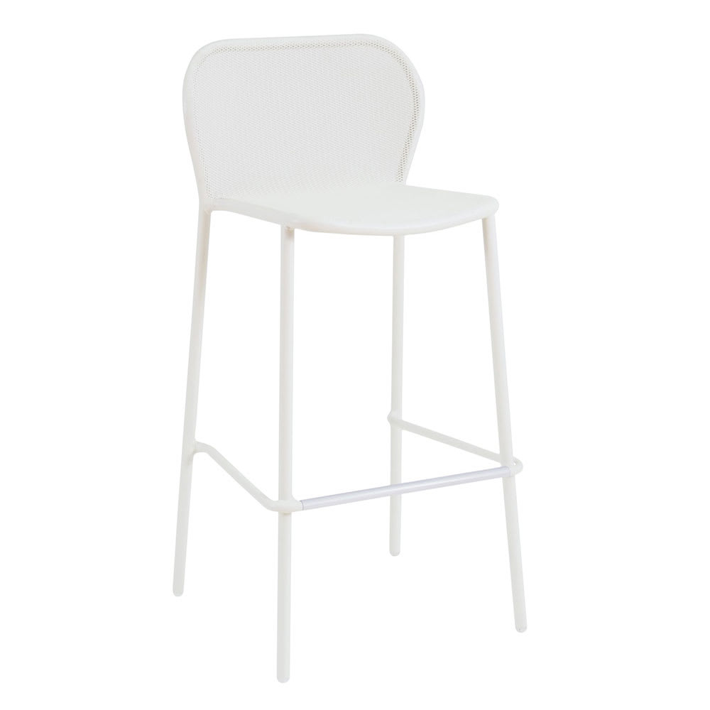 emu 40 1/2" Darwin Barstool w/ Mesh Back & Seat - Steel, Antique White (523)