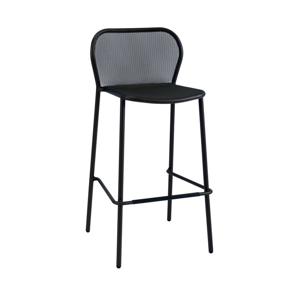 emu 40 1/2" Darwin Barstool w/ Mesh Back & Seat - Steel, Antique Black (523)