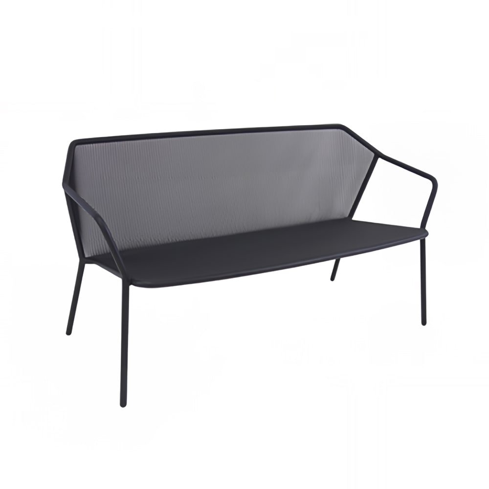 emu 55" Outdoor Loveseat w/ Steel Mesh Back & Seat - Steel Frame, Black (527)