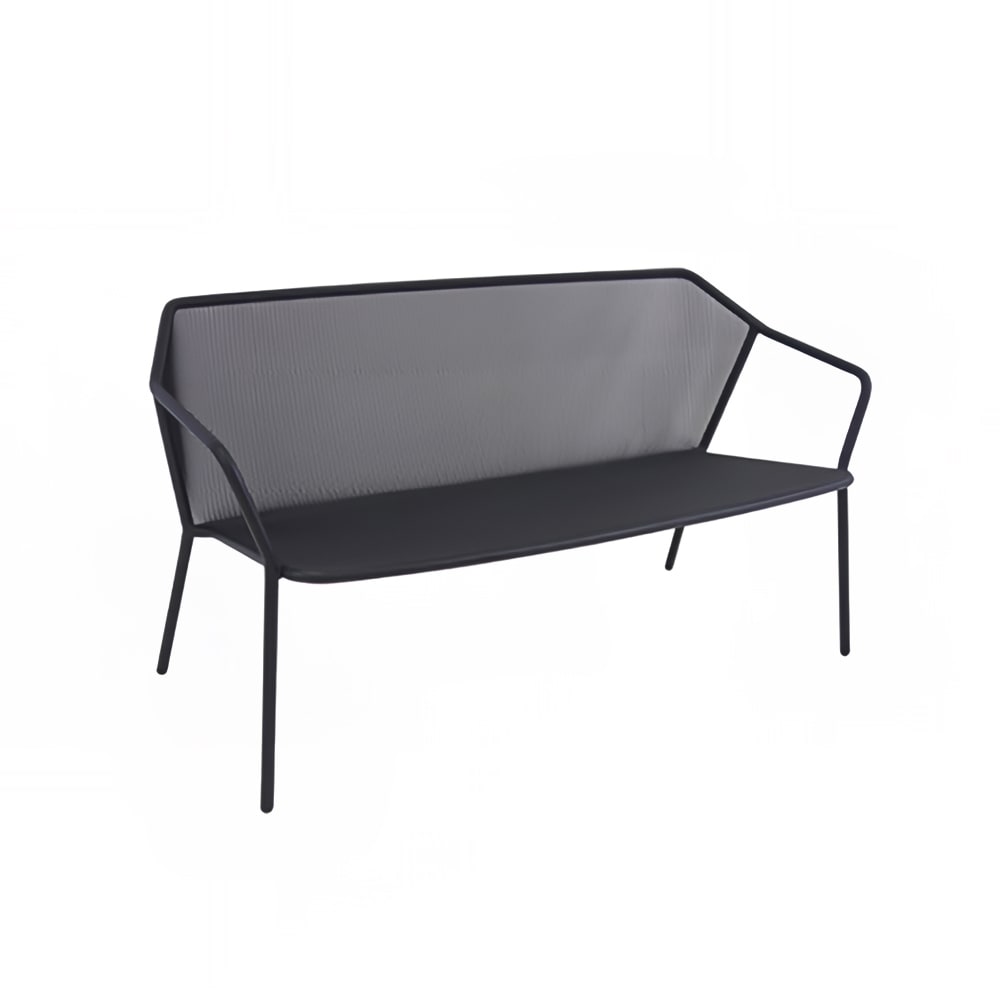 emu 55" Outdoor Loveseat w/ Steel Mesh Back & Seat - Steel Frame, Cement (527)