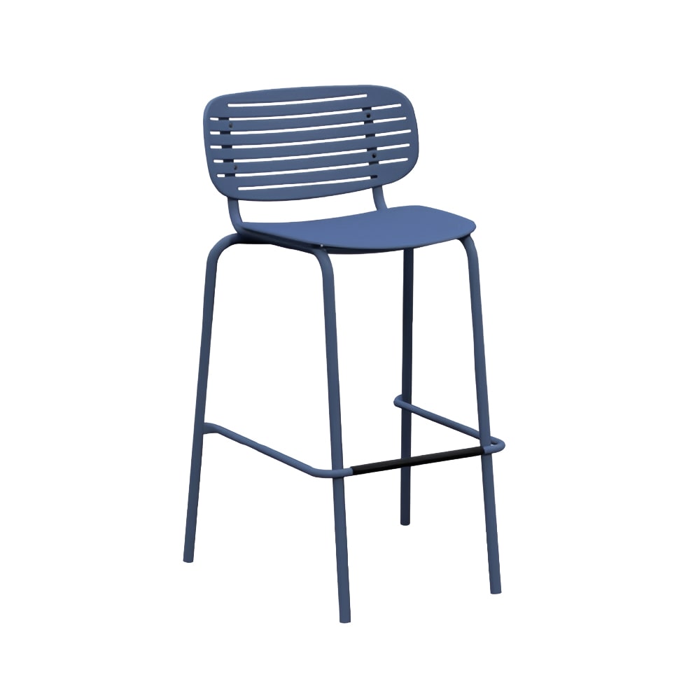 emu 40" Mom Barstool w/ Ladder Back & Seat - Steel, Marine Blue (649)