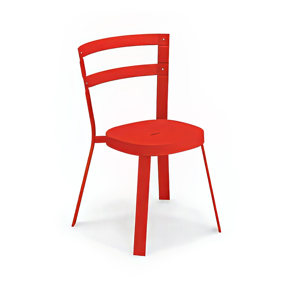 emu Thor Indoor/Outdoor Stackable Side Chair - Steel, Red (655)
