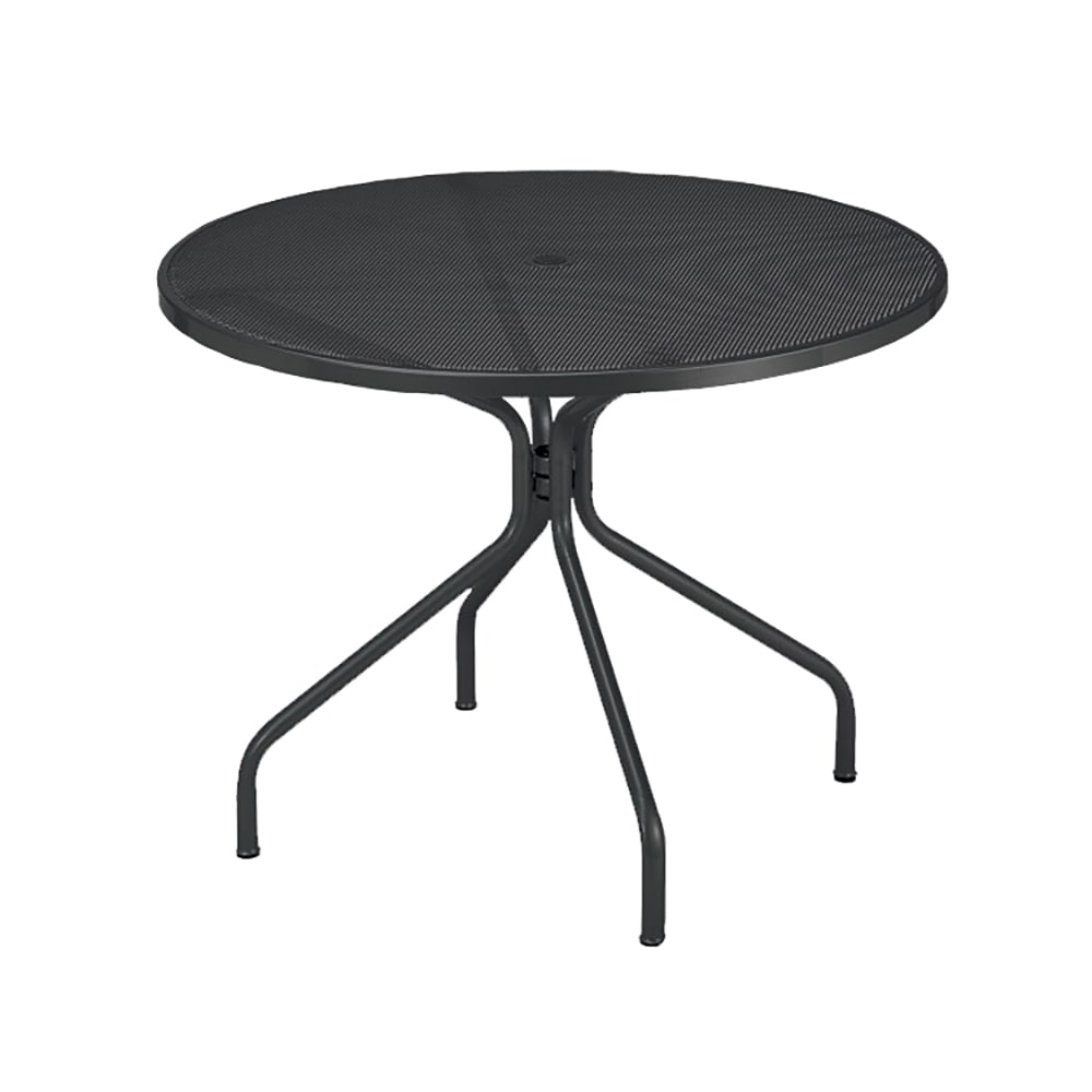 emu 48" Round Cambi Indoor/Outdoor Table w/ Umbrella Hole - Steel, Antique Black (805)