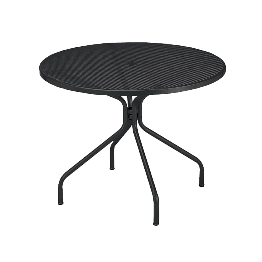 emu 36" Round Cambi Indoor/Outdoor Table w/ Umbrella Hole - Steel, Antique Black (813)