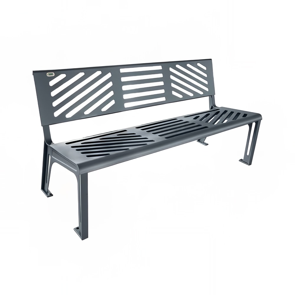 emu 65 1/2" Essen Steel Bench - Outdoor, Cast Iron Frame, Steel Gray (U397M)