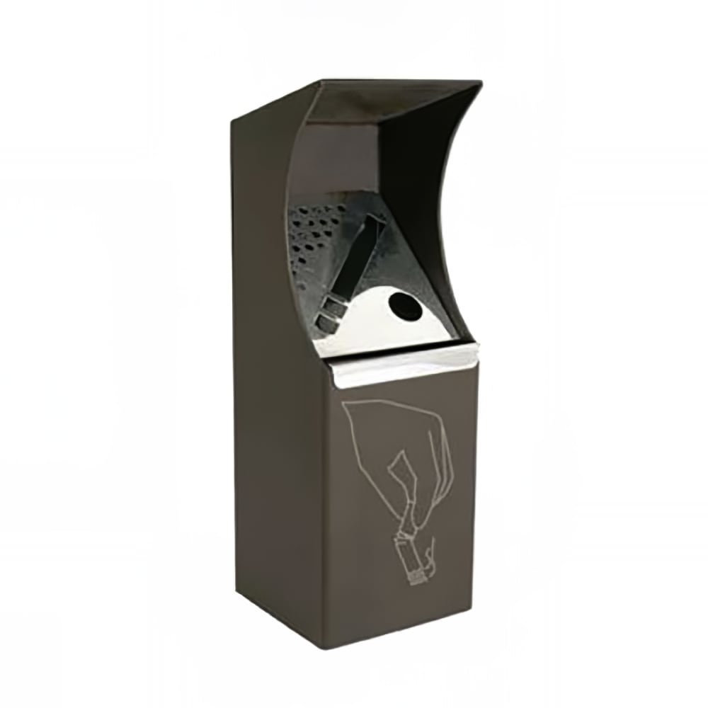 emu 14" Wall-Mount Cigarette Receptacle - Steel, Grey Brown (UVC2)