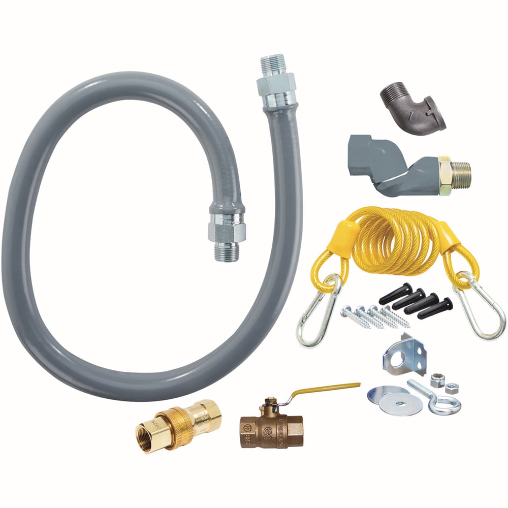 Dormont RG75S48 48" Gas Connector Kit w/ 3/4" Male/Male Couplings - (1) Quick Disconnect & (1) SwivelGuard