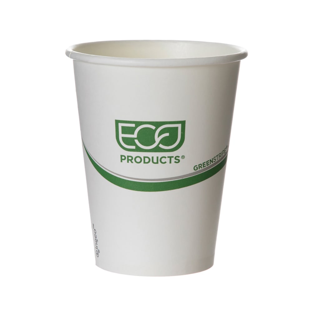 Eco Products GreenStripe® 12 oz Disposable Hot Cup - PLA, Printed (EP-BHC12-GS)