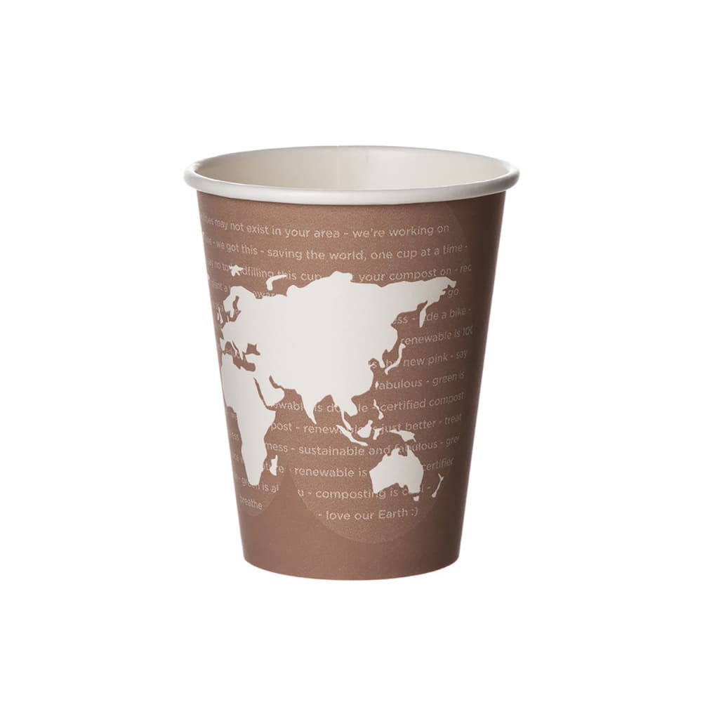 Eco Products World Art™ 8 oz Disposable Hot Cup - PLA, Printed (EP-BHC8-WA)
