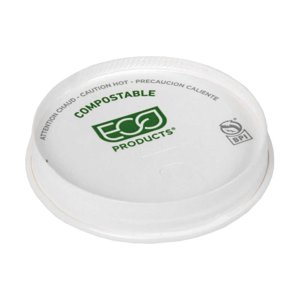 Eco Products GreenStripe® Flat Lid for 10 to 20 oz Hot Cups - Paper, White (EP-BHCPBLIDL)
