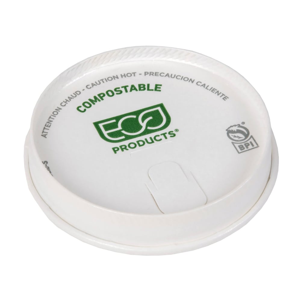 Eco Products GreenStripe® Flat Lid for 8 oz Hot Cups - Paper, White (EP-BHCPBLIDS)