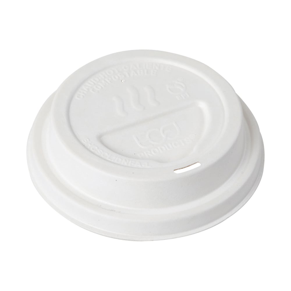 Eco Products GreenStripe® Dome Lid for 10 to 20 oz Hot Cups - Molded Fiber, White (EP-BHCSCLIDNFAL)