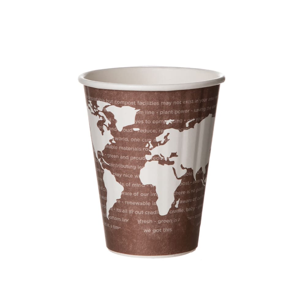 Eco Products World Art™ 8 oz Disposable Insulated Hot Cup - PLA, Printed (EP-BNHC8-WD)