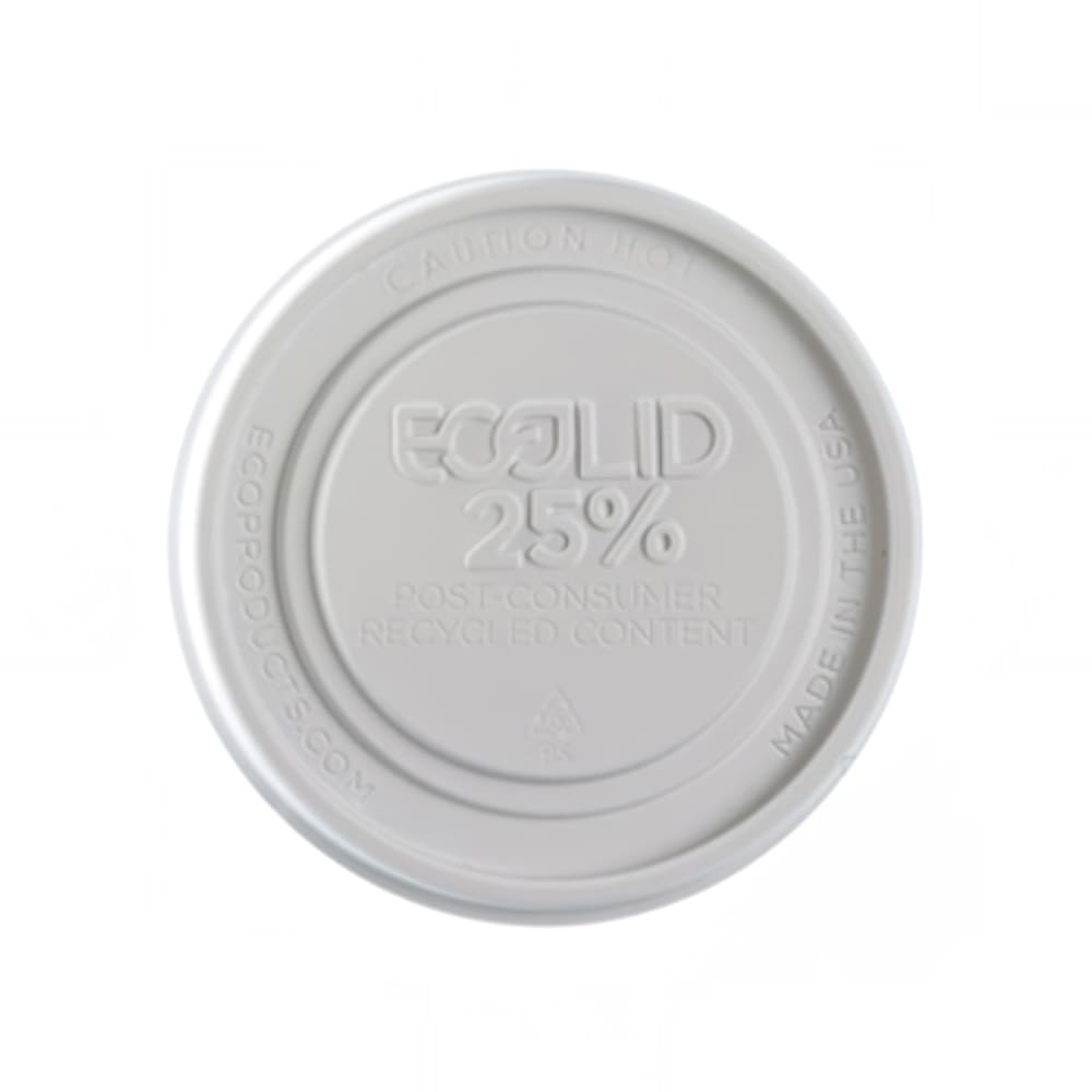 Eco Products BlueStripe™ EcoLid® Flat Lid for 8 oz Food Containers - Polystyrene, White (EP-BRSCLID-S)