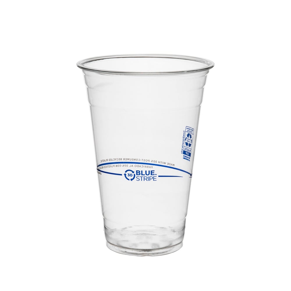 Eco Products 20 oz BlueStripe™ Disposable Cold Cup - PET, Clear (EP-CR20)