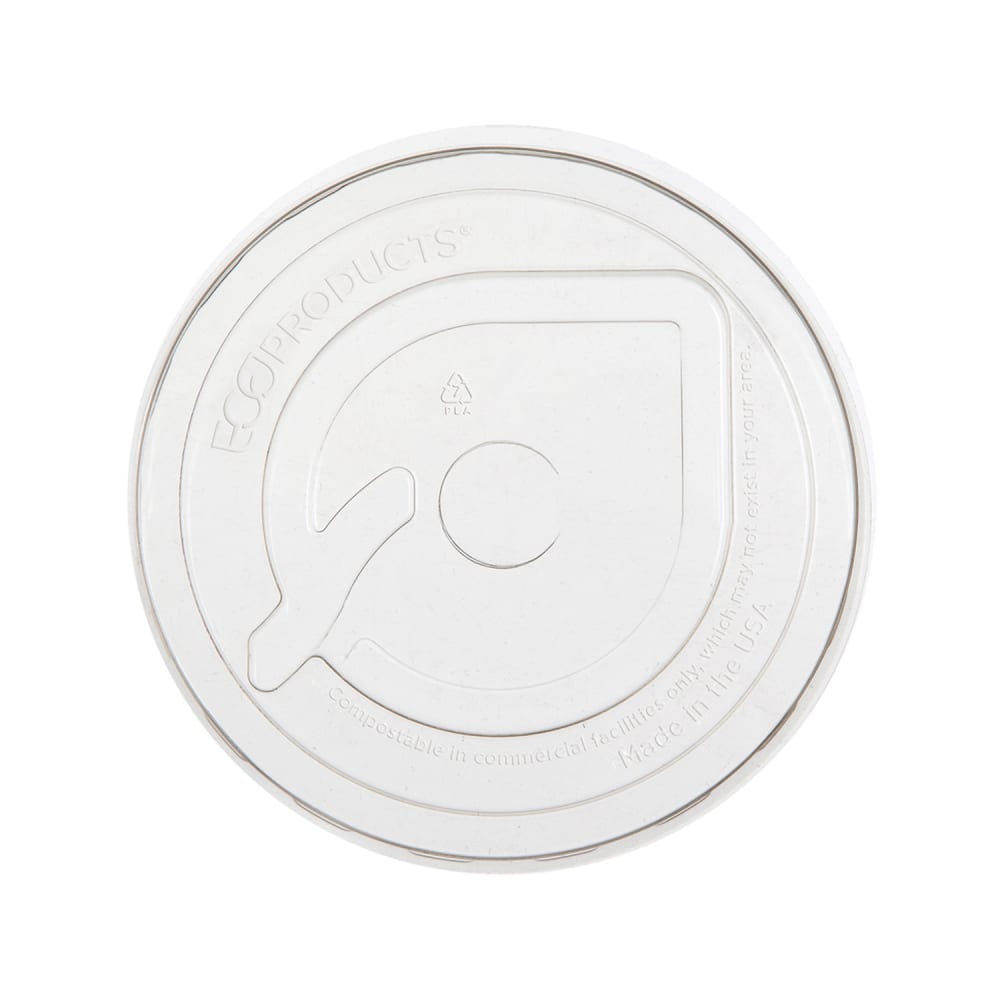 Eco Products GreenStripe® Flat Lid for 9 to 24 oz Cold Cups - PLA, Clear (EP-FLCC)