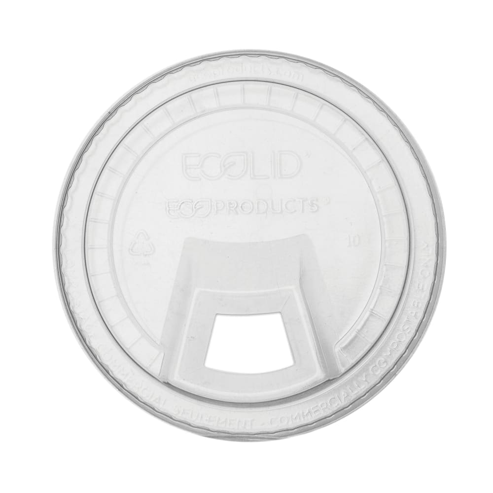 Eco Products GreenStripe® Flat Lid for 9 to 24 oz Cold Cups - PLA, Clear (EP-FLCS)