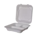 Eco Products Vanguard® (3) Compartment Hinged Lid Food Container - 9" x 9" x 3", Molded Fiber (EP-HC93NFA) thumbnail 2