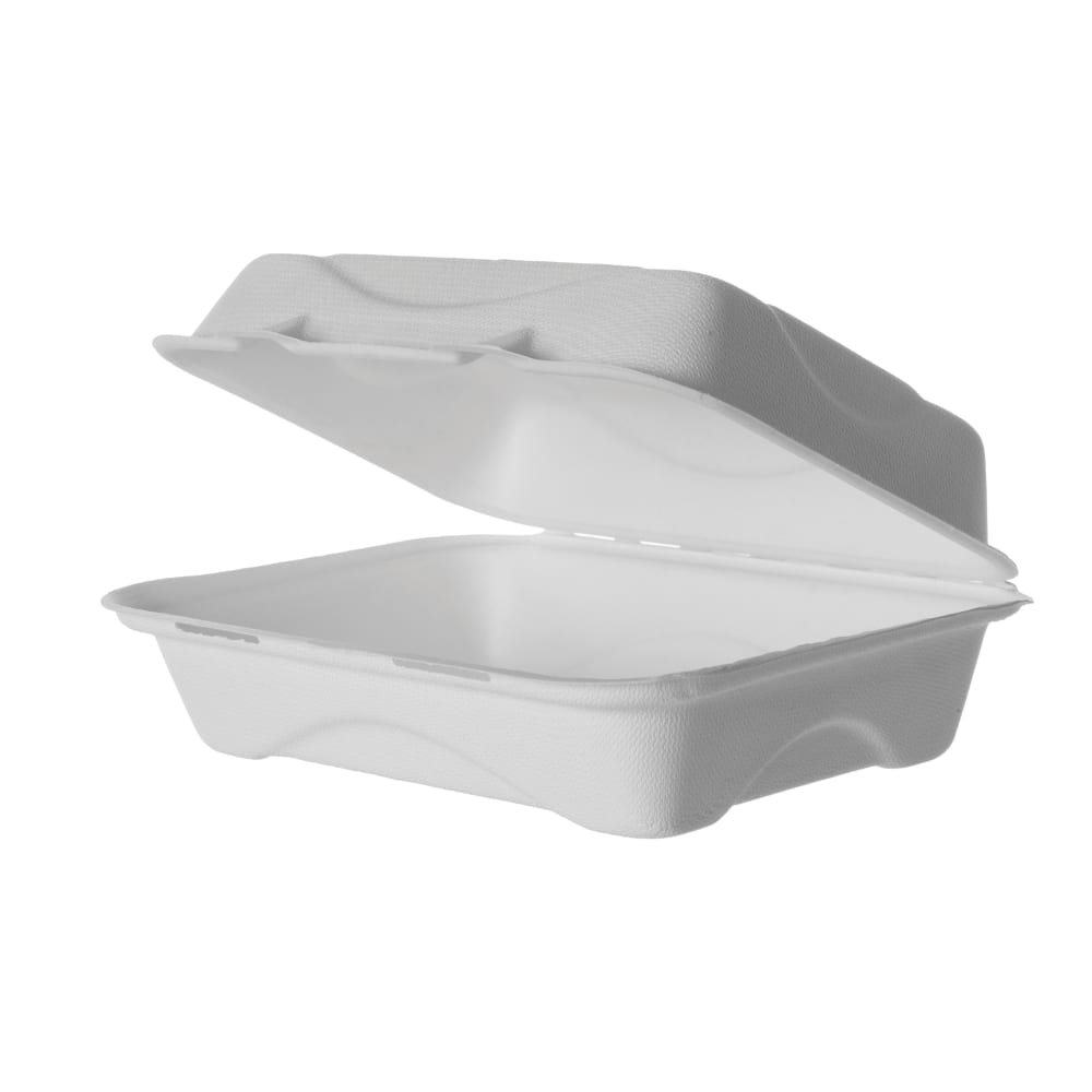 Eco Products Hinged Lid Food Container - 9" x 6" x 3", Molded Fiber (EP-HC96)