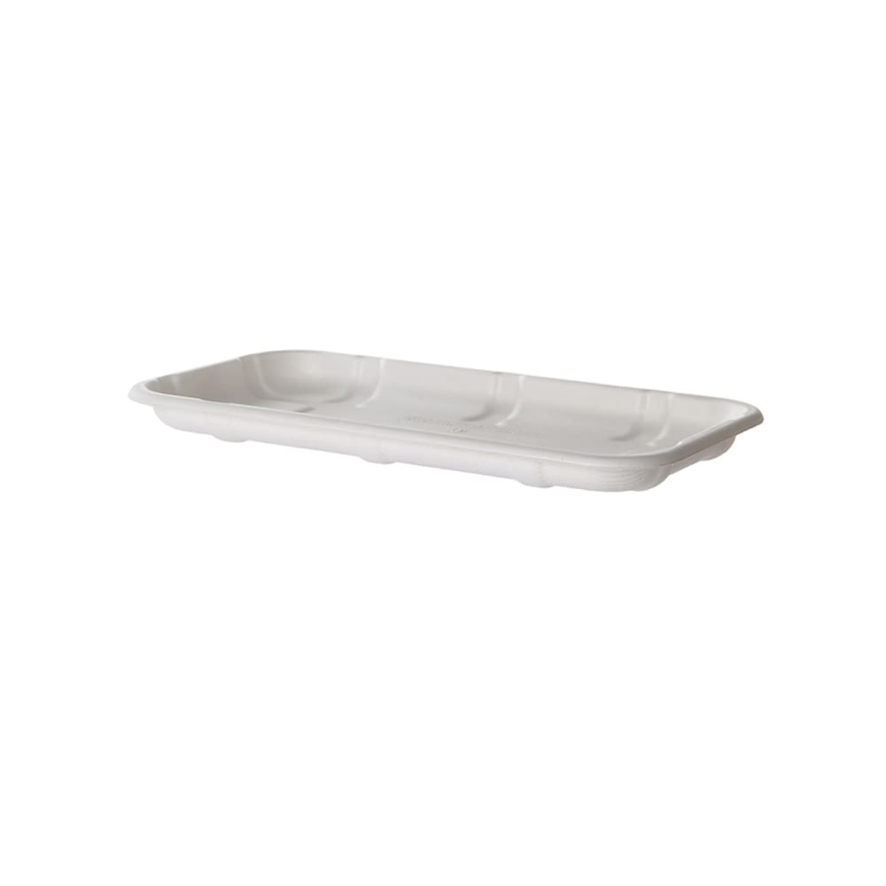 Eco Products Vanguard® Meat & Produce Tray - 8 1/2" x 4 3/4", Molded Fiber, White (EP-MP17SNFA)