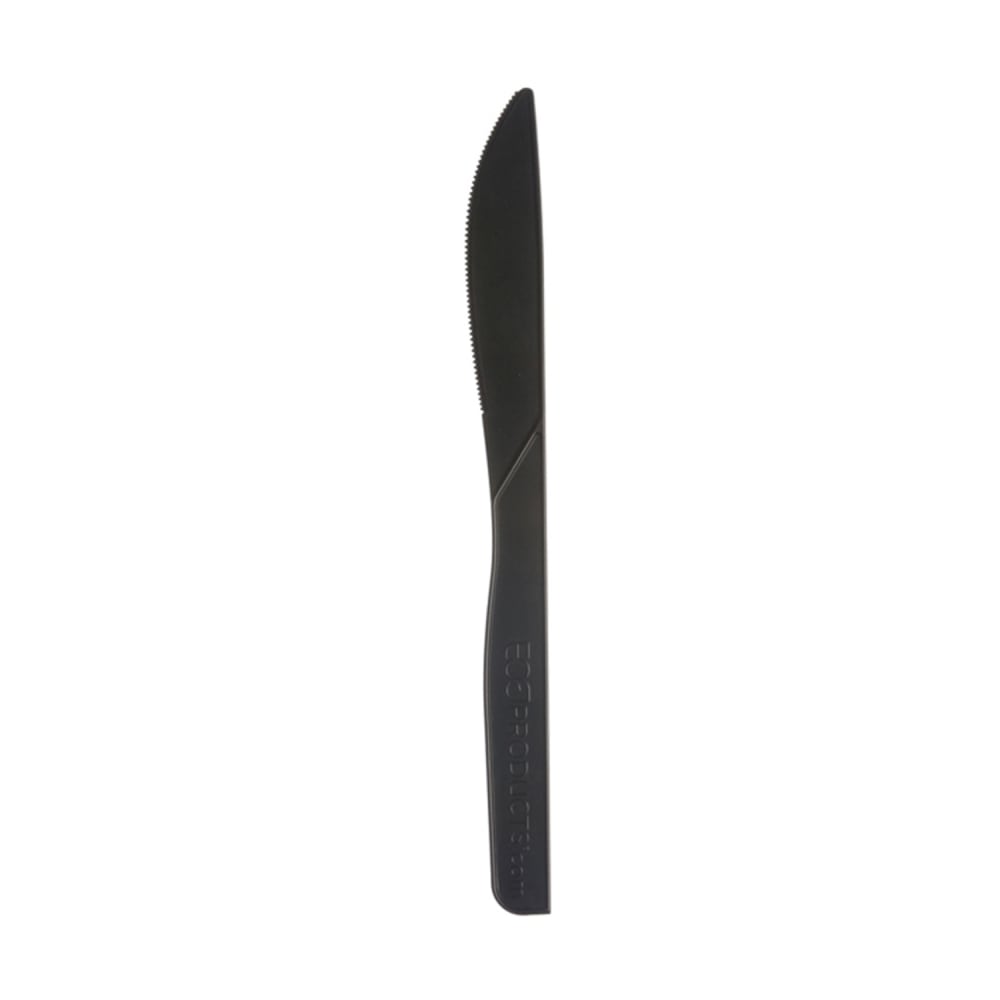 Eco Products 6" BlueStripe™ Disposable Knife - Polystyrene, Black (EP-S111)