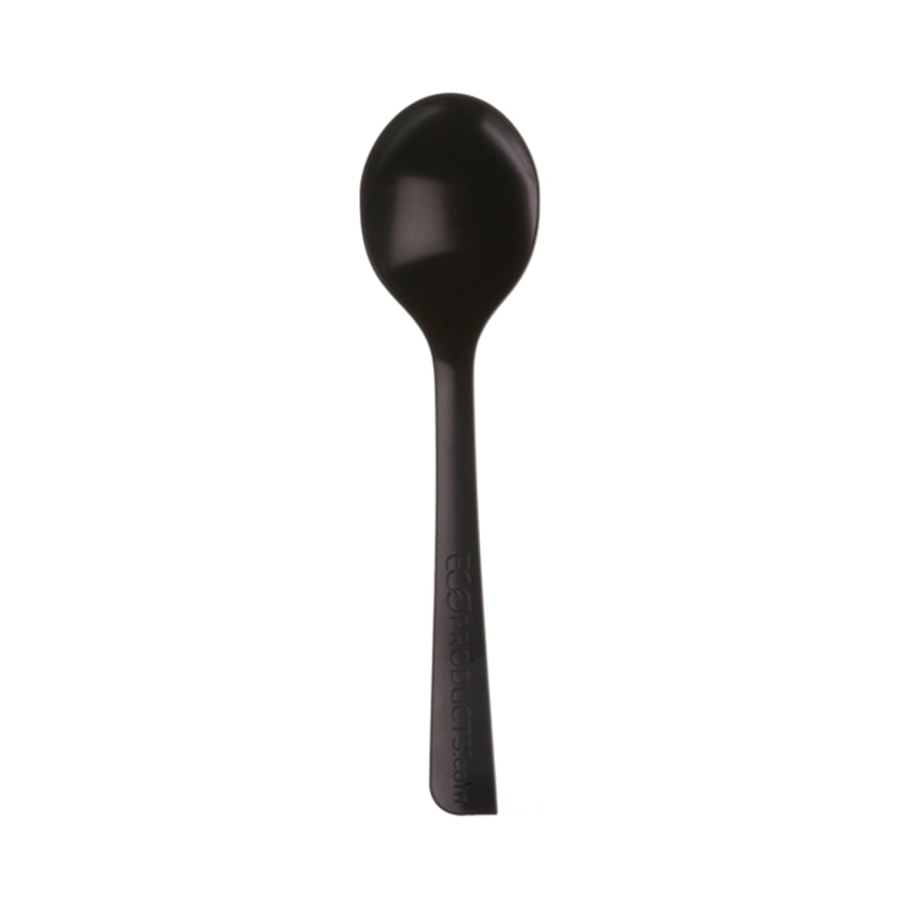 Eco Products 6" BlueStripe™ Disposable Soup Spoon - Polystyrene, Black (EP-S114)