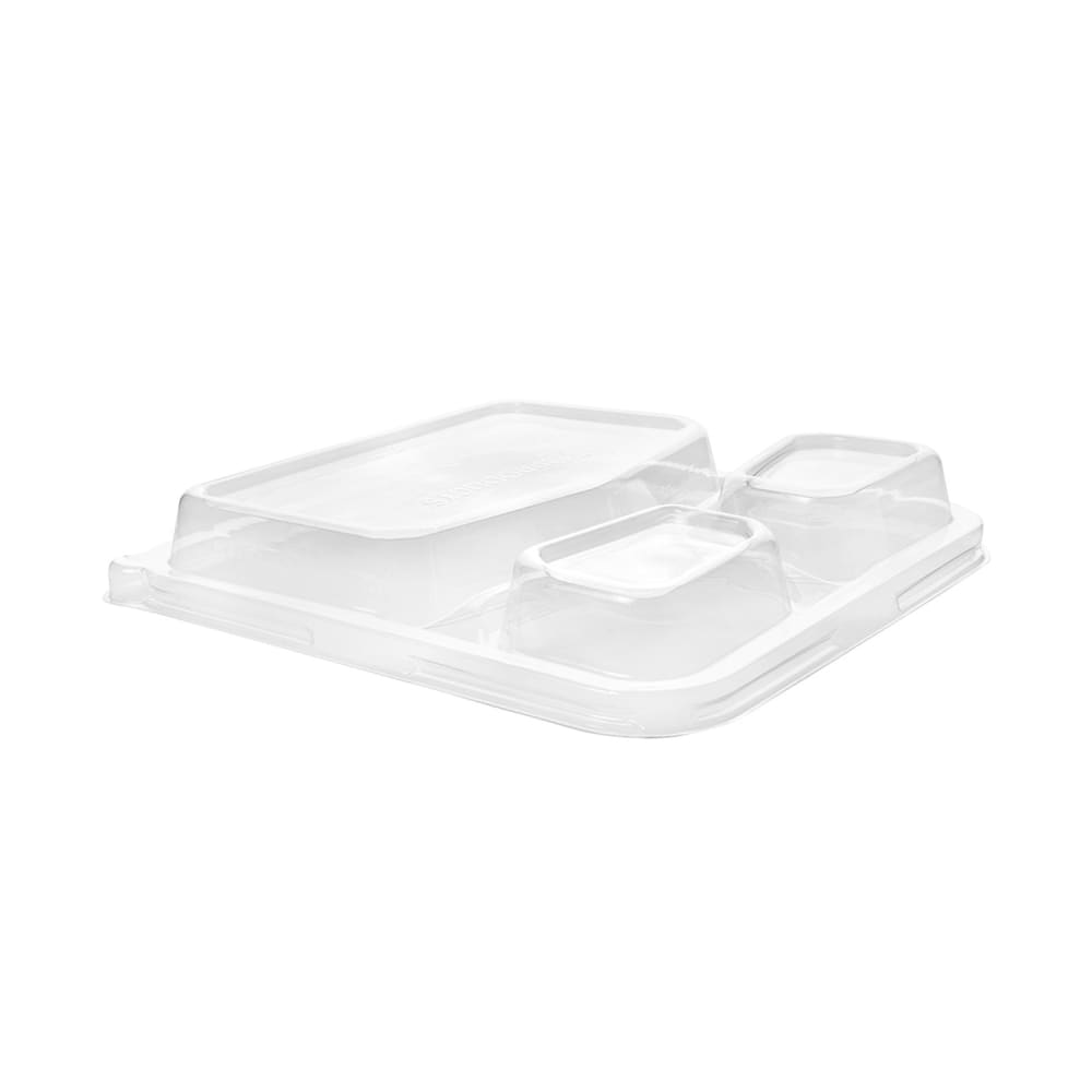 Eco Products WorldView™ Dome Lid for 9" Food Containers - PET, Clear (EP-SCS93LIDR)