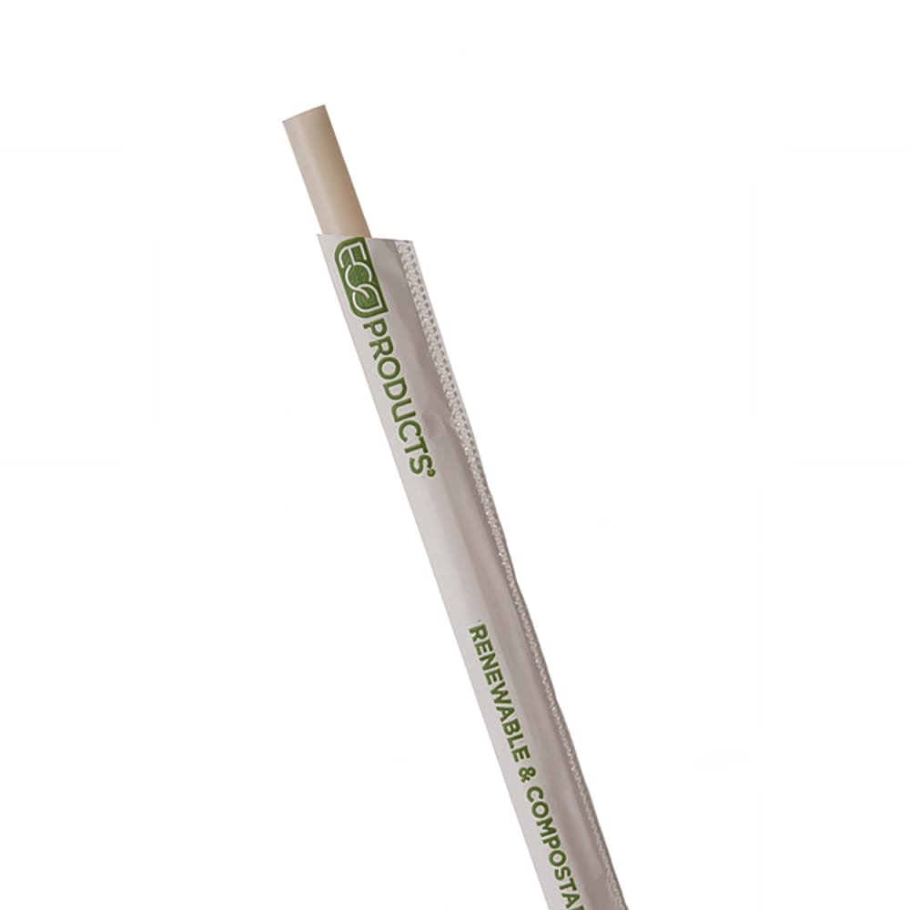 Eco Products 10 1/4" Wrapped Straws - PHA, Natural White (EP-STPHA1025)