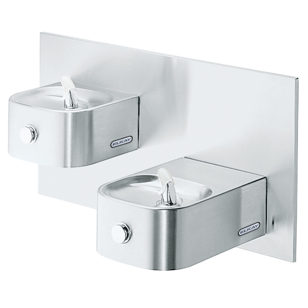 Elkay EDFP217C Wall Mount Bi Level Drinking Fountain - Non Filtered, Non Refrigerated, Stainless